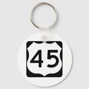 US Route 45 Sign Keychain