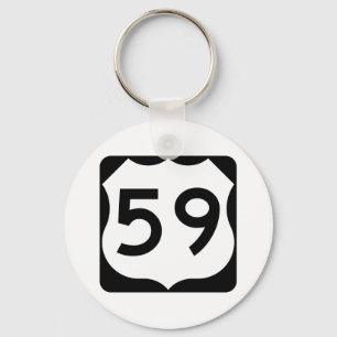 US Route 59 Sign Keychain