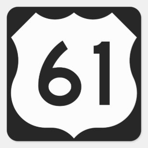 US Route 61 Sign Square Sticker