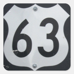 US Route 63 Highway Sign Stickers
