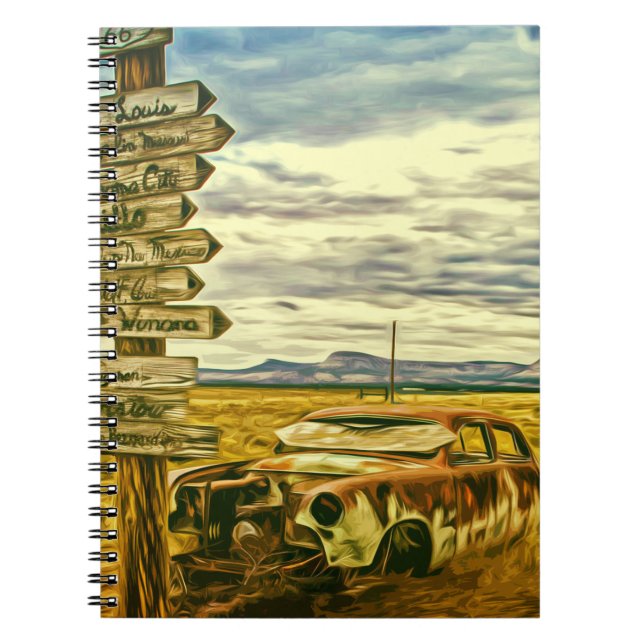 US ROUTE 66 - THE MOST FAMOUS ROADS IN THE USA NOTEBOOK (Front)