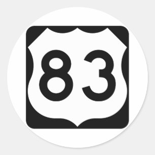 US Route 83 Sign Classic Round Sticker