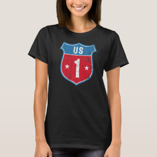 US Route One Tshirt, Patriotic Tee, USA Lover Shir T-Shirt