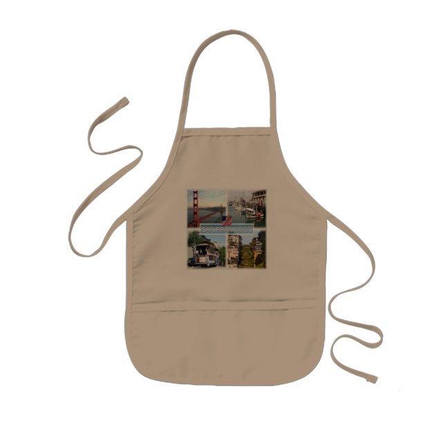 US San Francisco - Golden Gate Bridge - Cable Car. Kids Apron (Front)