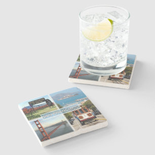 US San Francisco - Napa Valley Golden Gate Bridge Stone Coaster