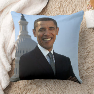 US Senator, 44th American President Barack Obama Throw Pillow