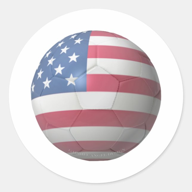 US Soccer Classic Round Sticker (Front)