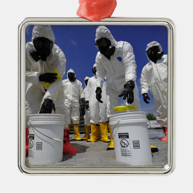 US Soldiers from the 457th Chemical Battalion Metal Ornament (Front)