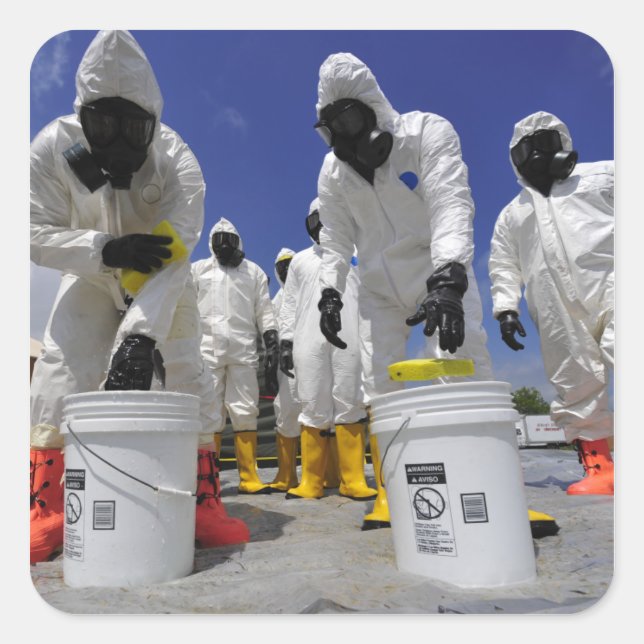 US Soldiers from the 457th Chemical Battalion Square Sticker (Front)