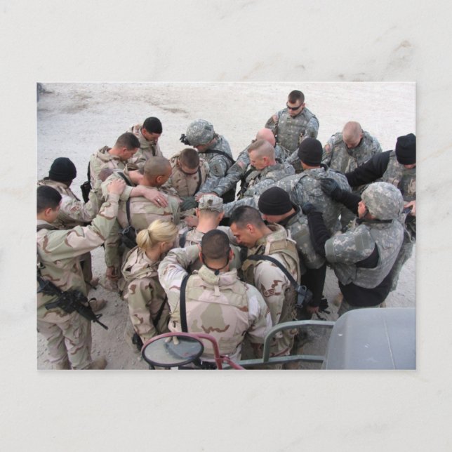 US Soldiers Praying - Customized Postcard (Front)
