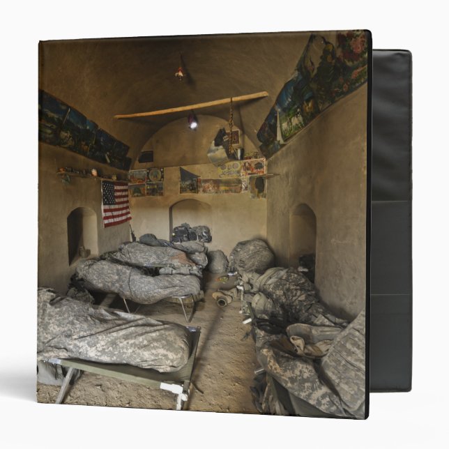 US Soldiers sleep in an abandoned mud house Binder (Front/Inside)