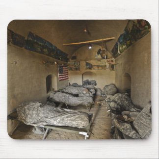 US Soldiers sleep in an abandoned mud house Mouse Pad