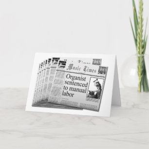 (US sp.) Funny Christmas card for busy  organists