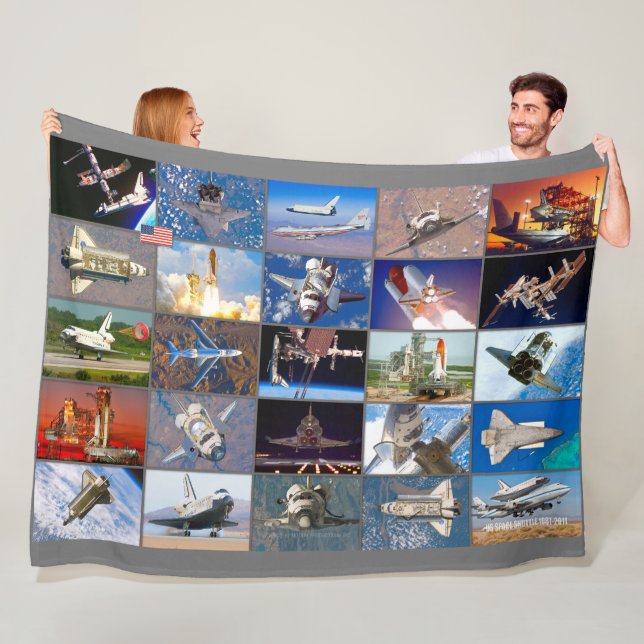 US SPACE SHUTTLE 1981-2011 “MONTAGE” FLEECE BLANKET (In Situ)