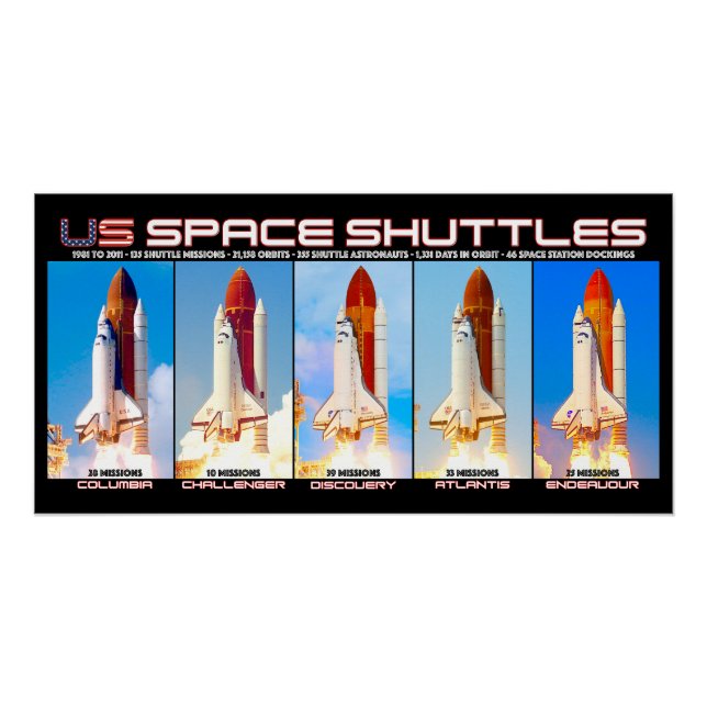 US SPACE SHUTTLES 1981-2011 POSTER (Front)
