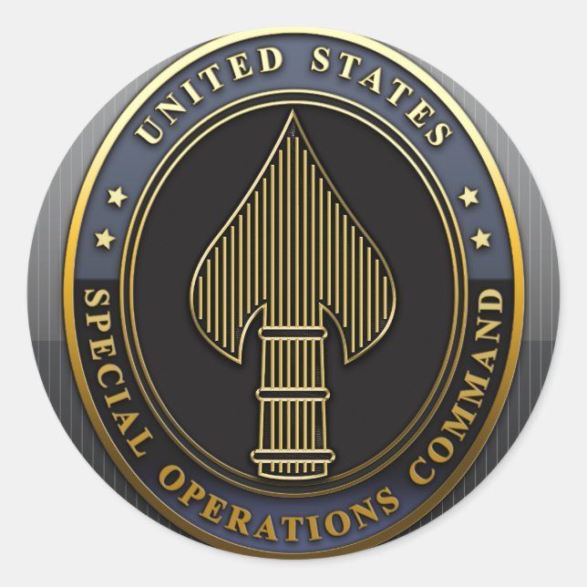 US Special Operations Command Classic Round Sticker (Front)