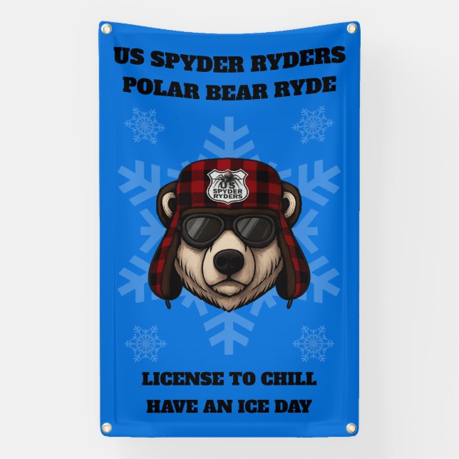 US SPYDER RYDERS - Polar Bear Ryde Banner3 Banner (Vertical)