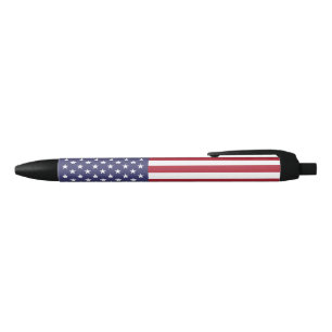 US Stars and Stripes Black Ink Pen