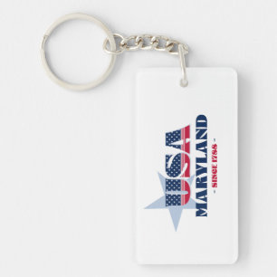 US State Maryland Monogram Acrylic Keychain