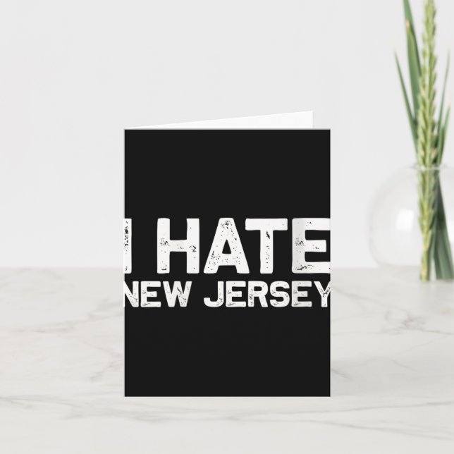Us State Souvenir I Hate New Jersey V-neck  Card (Front)