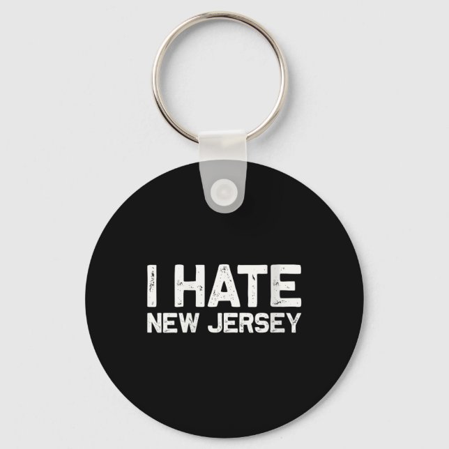 Us State Souvenir I Hate New Jersey V-neck  Keychain (Front)