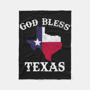 Us State Texas Flag Texan God Bless Texas Fleece Blanket