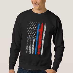 US Submarine Silent Service Veteran American Flag Sweatshirt