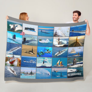 US SUBMARINES "Montage" Fleece Blanket