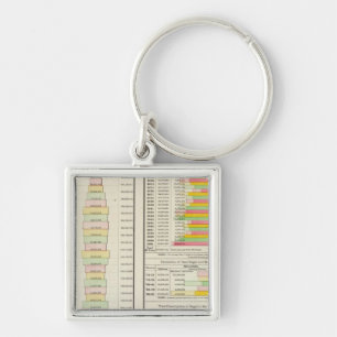 US Tea, Coffee, Sugar, and Molasses Imports 1891 Keychain