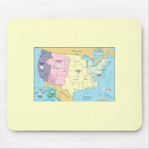 US Time Zones Mouse Pad
