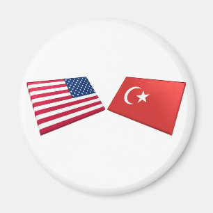 US & Turkey Flags Magnet