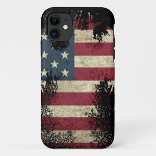 US/USA, SAD flag on black background iPhone 11 Case