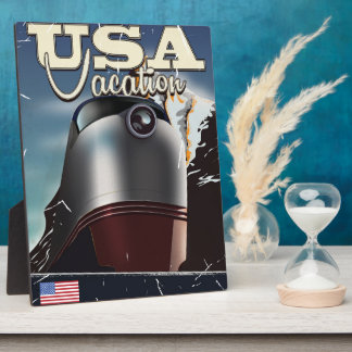 US Vacation Train vintage Locomotive train Poster Plaque