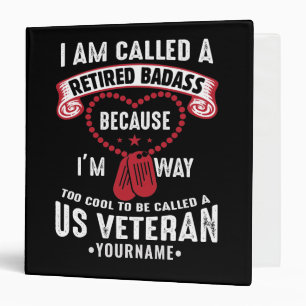 US Veteran Humour Retired Soldier Binder