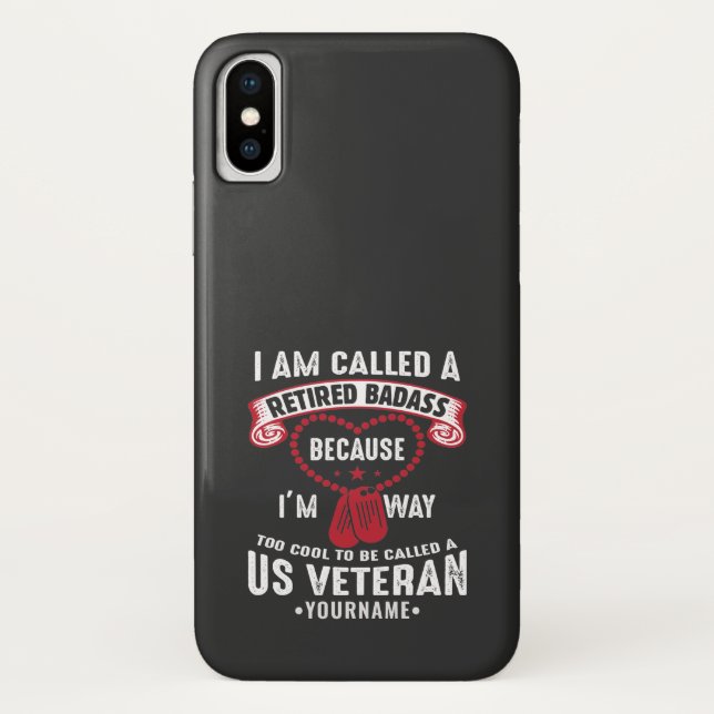 US Veteran Humour Retired Soldier Case-Mate iPhone Case (Back)