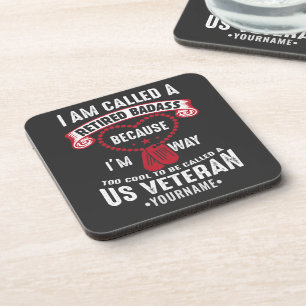 US Veteran Humour Retired Soldier Coaster