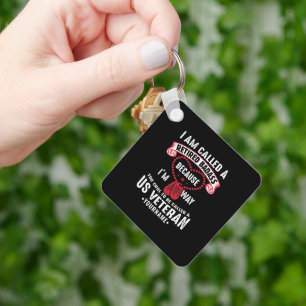 US Veteran Humour Retired Soldier Keychain
