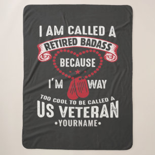 US Veteran Humour Retired Soldier Sherpa Blanket