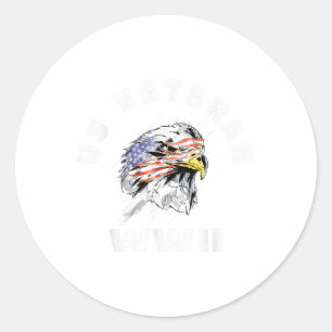 Us Veteran Wwii - Military War Campaign Classic Round Sticker