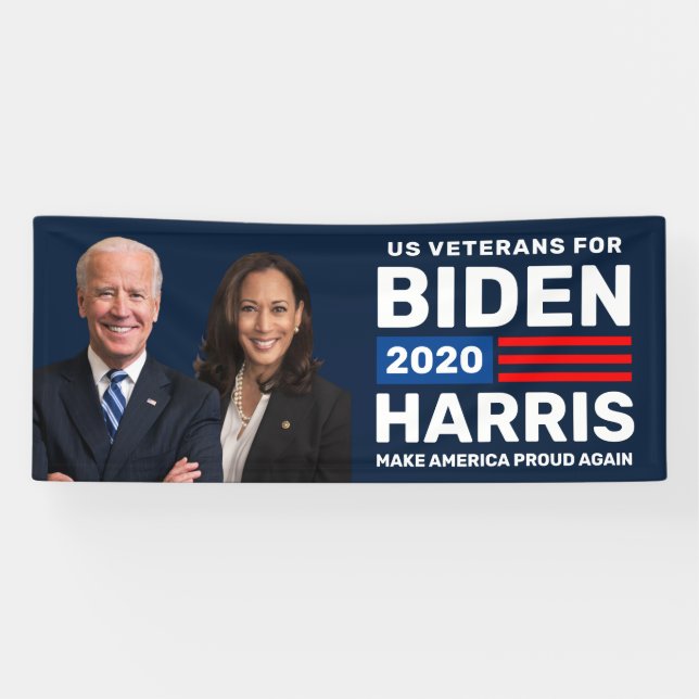 US Veterans Support Biden Harris 2020 Banner (Horizontal)