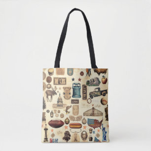 US vintage and nostalgic national symbols, relics Tote Bag