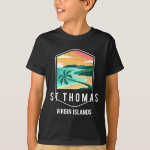 Us Virgin Islands Beach Sunset Palm Tree St Thomas T-Shirt