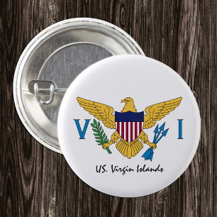 US Virgin Islands button, patriotic Flag 1 Inch Round Button