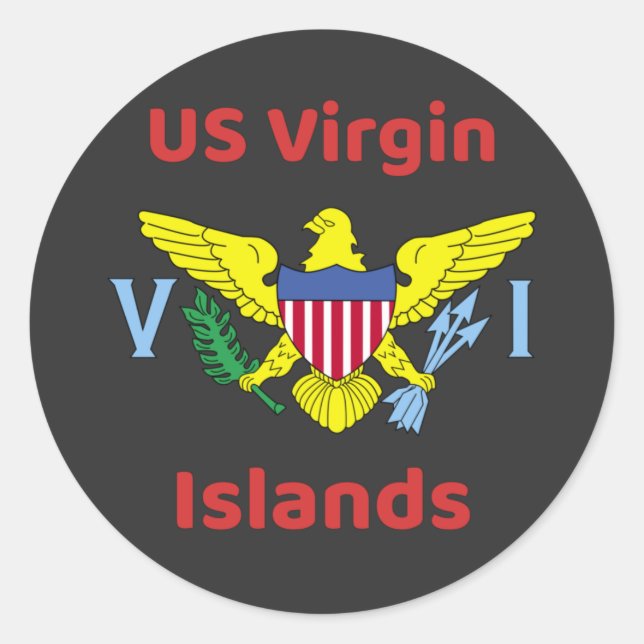 US Virgin Islands   Classic Round Sticker (Front)