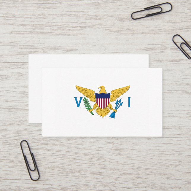 US Virgin Islands flag Business Card (Front/Back In Situ)