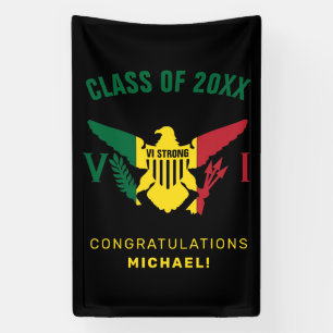 US Virgin Islands Flag, Class of, Green Yellow Red Banner