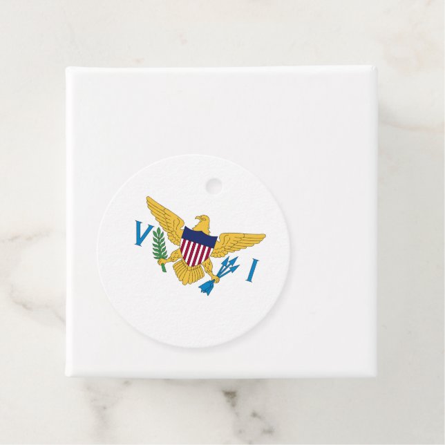US Virgin Islands flag Favour Tags (In Situ)