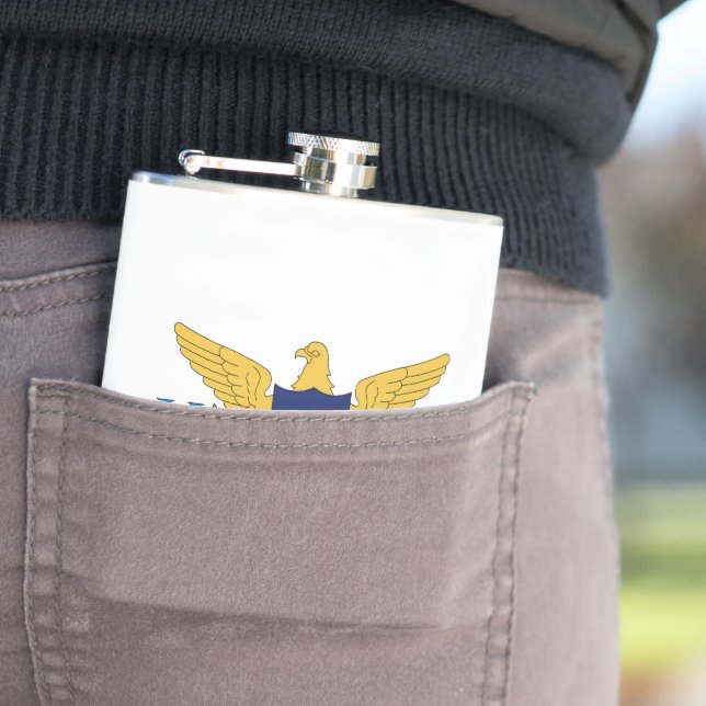 US Virgin Islands flag Hip Flask (In Situ)