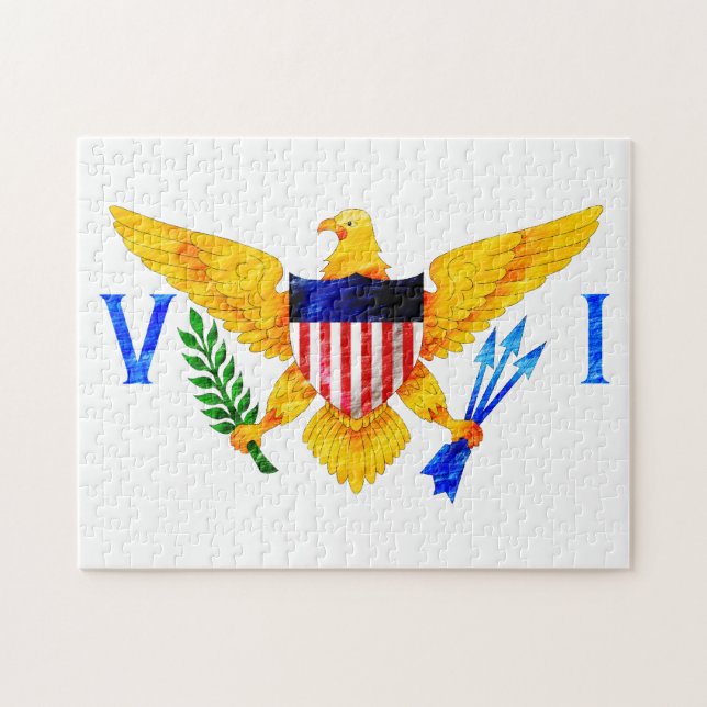 US VIRGIN ISLANDS FLAG JIGSAW PUZZLE (Horizontal)