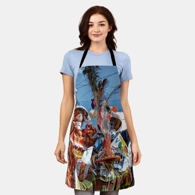 US Virgin Islands Flag Moko Jumbie USVI Madras Apron (Worn)